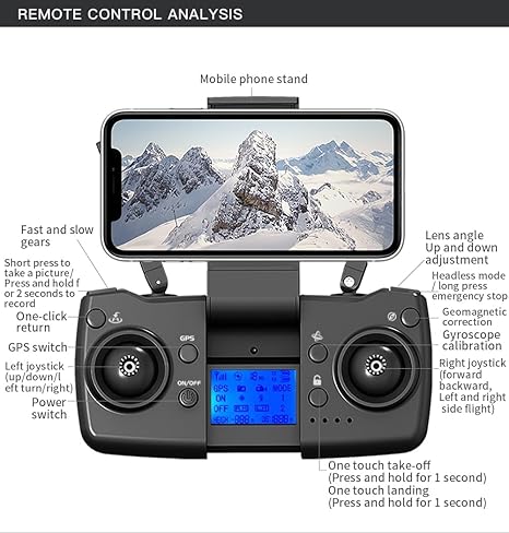 HILLSTAR GPS Brushless Motors Foldable Remote Control Drone with Camera 4k HD