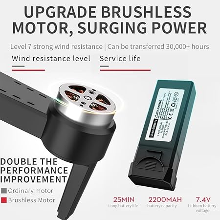 HILLSTAR GPS Brushless Motors Foldable Remote Control Drone with Camera 4k HD