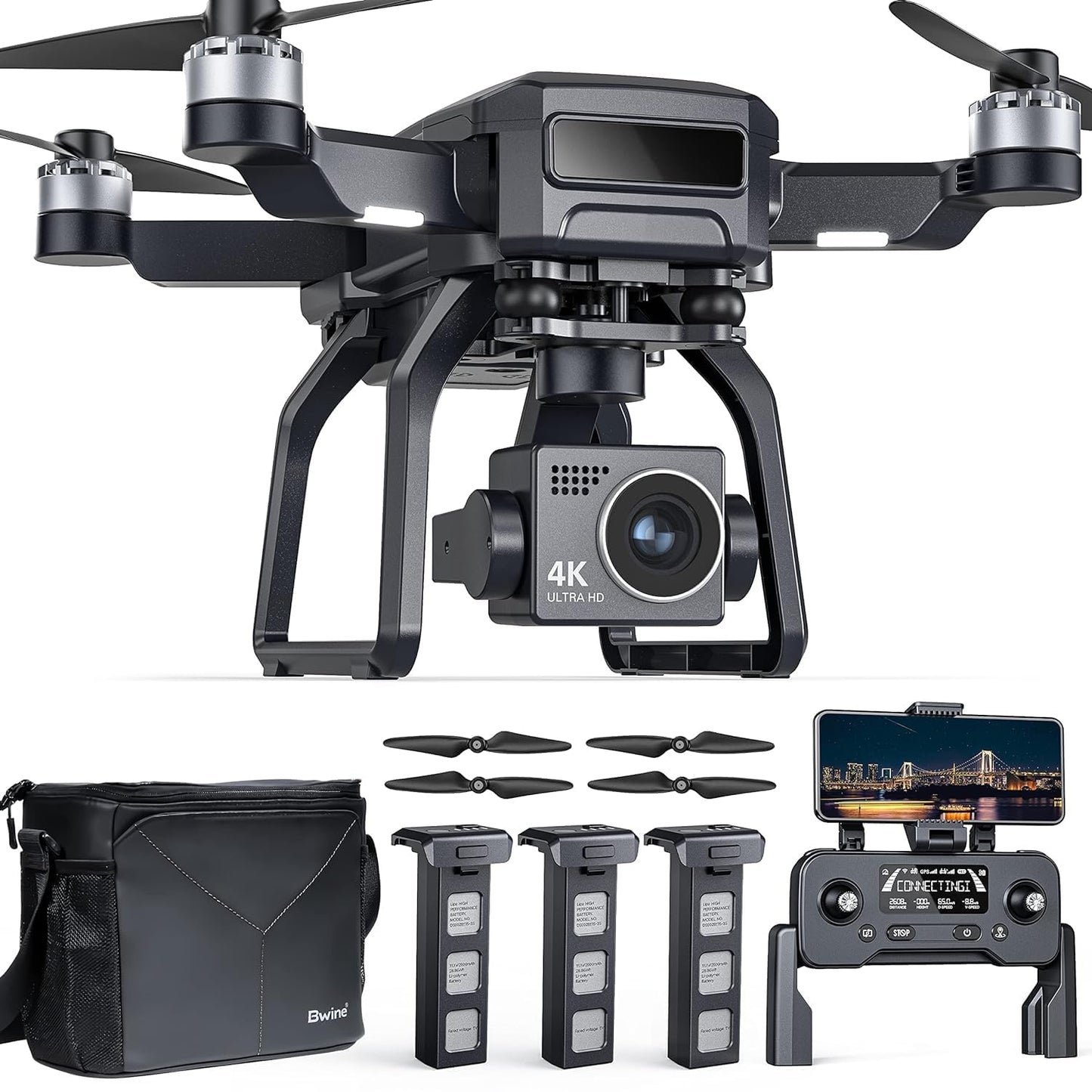 DELINZA Foldable Drone with Camera 4k