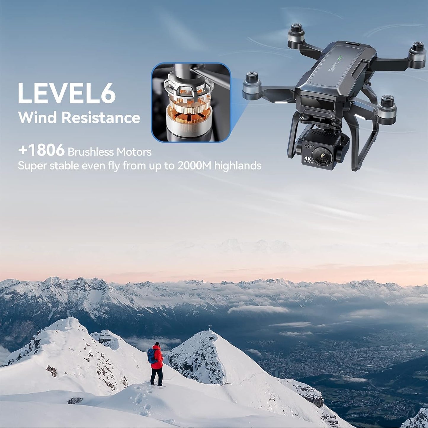 DELINZA Foldable Drone with Camera 4k