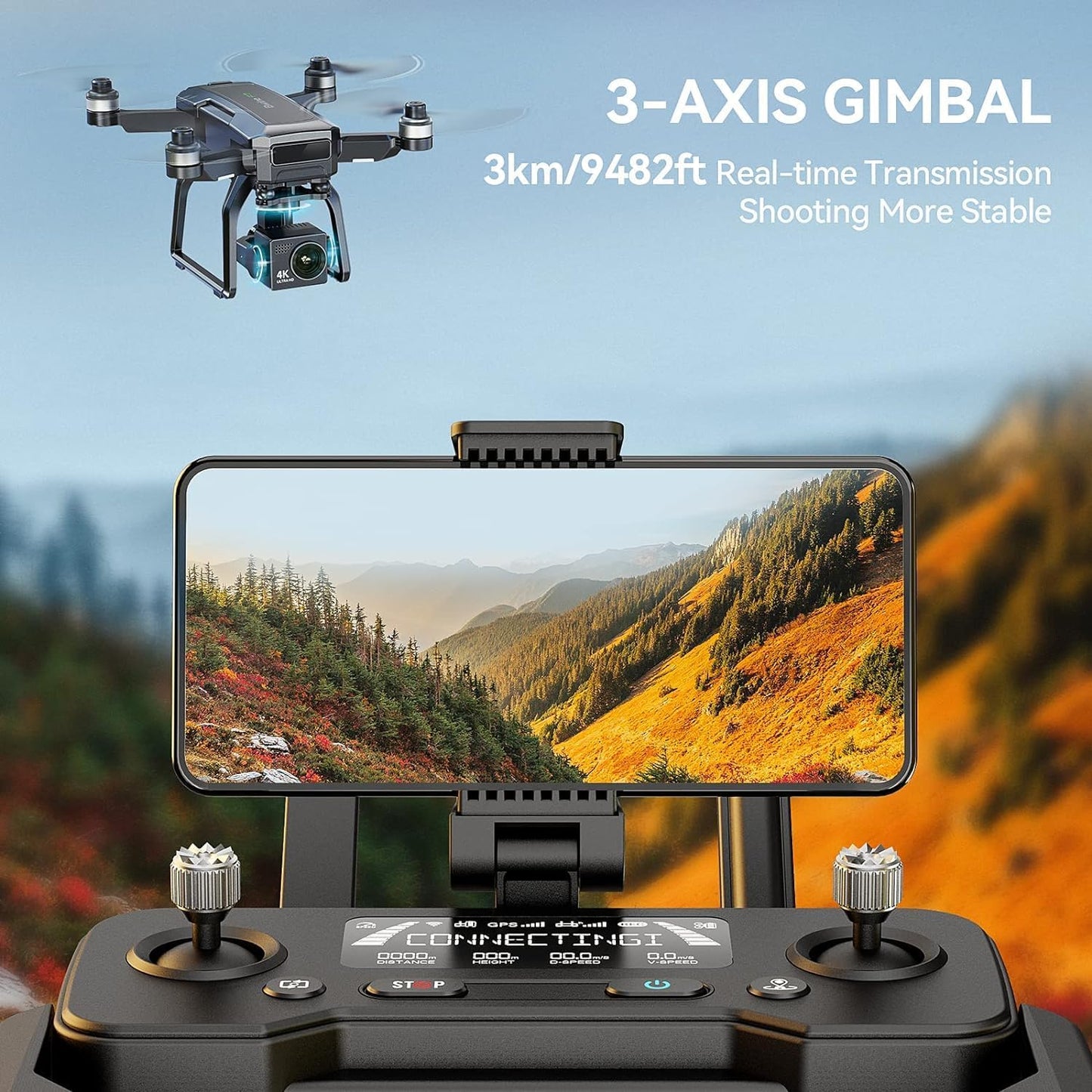 DELINZA Foldable Drone with Camera 4k