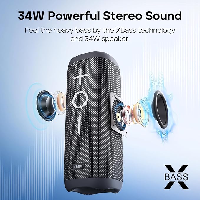 Tribit StormBox 2 Bluetooth Speaker with 34W 360° Surround Sound